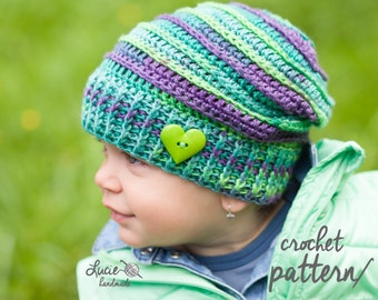 Crochet Hat PATTERN No.12 - Uni Slouchy Winter Hat, Autumn Hat, Spring Hat Crochet Pattern