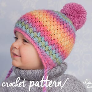 Crochet Hat PATTERN No.44 - Winter Beanie, Winter Hat Crochet Pattern, Crochet Pattern Hat