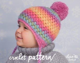 Crochet Hat PATTERN No.44 - Winter Beanie, Winter Hat Crochet Pattern, Crochet Pattern Hat