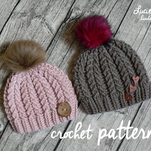 Crochet Hat PATTERN No.87 ** - Mini Plaits Winter Hat Crochet Pattern