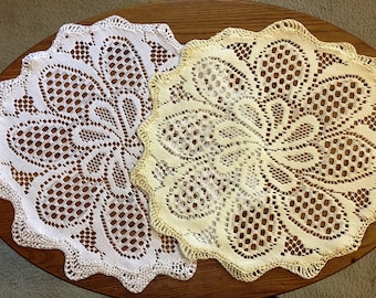 Lace doily with crocheted edges