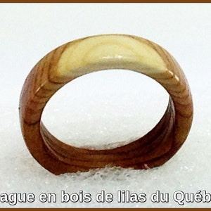 Personalized ring in Quebec wood, hand turned