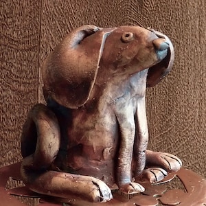So unwiderstehlich! STUDIO POTTERY PET // Einzigartige Hundefigur im Raku-Stil // Perfektes Geschenk für Tierliebhaber //