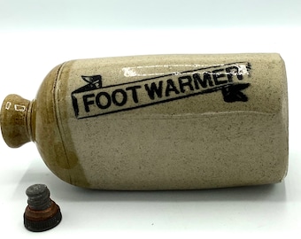 Ideaal! Antiek aardewerk Engelse voetenwarmer / Downton Abbey / Quirky Kitchenalia / Keramische warmwaterkruik / Retro etalage