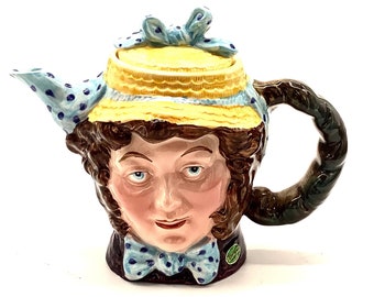 Ideaal! Met origineel label! "DOLLY VARDEN" karaktertheepot (jaren 40) Beswick-aardewerk in Staffordshire, Engeland / eigenzinnig verzamelobject
