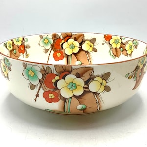 Pristine & Perfect Large LOSOL WARE STAFFORDSHIRE England Bowl “Blossom” Pattern / Superb English Keeling Burslem Art Deco China