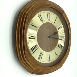 Perfect Condition! Large Mid Century JUNGHANS CLOCK made in GERMANY / Retro Battery Operated Wooden Wall Clock