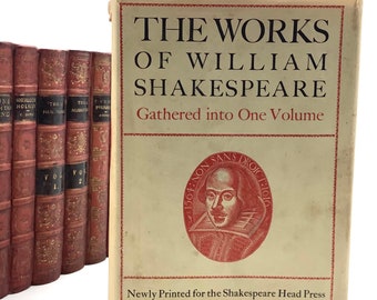 The WORKS Of WILLIAM SHAKESPEARE (1944) Gathered into One Volume Including Rare Speech Day Programme / Perfect Gift for Lovers of The Bard