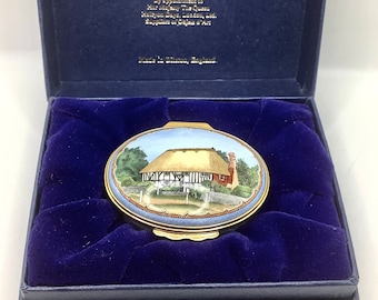 Vintage yet AS NEW! Halcyon Days Limited Edition “Clergy House” Patch Box, Romantic Ring Presentation Box, Bilston Pill Container