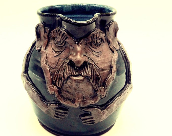 Peter Currell Snake Pottery 'PAGAN SUN GOD' Jug by Peter Currell Brown, Hand-made by ...