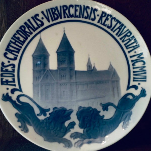 Rare! ANTIQUE BING & GRONDAHL Copenhagen Denmark 1907 Collectible Plate // Large and Scarce Bing and Grondahl Dish // Blue White Kitchenalia