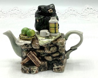 One-Cup “Hiker’s Rest” Teapot Hand-made in England / Quirky Scarce-to-find Paul Cardew Designed Teapot / Perfect Gift for Teapot Collectors