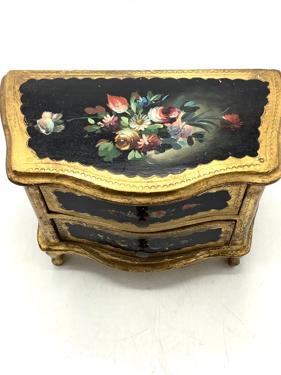 Exquisite Antique Italian Hand-painted Wooden Tolewar… - Gem