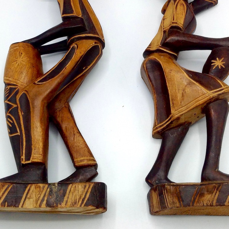 Pair of Tall 42cms Traditional CARVED AFRICAN SCULPTURES / Etsy