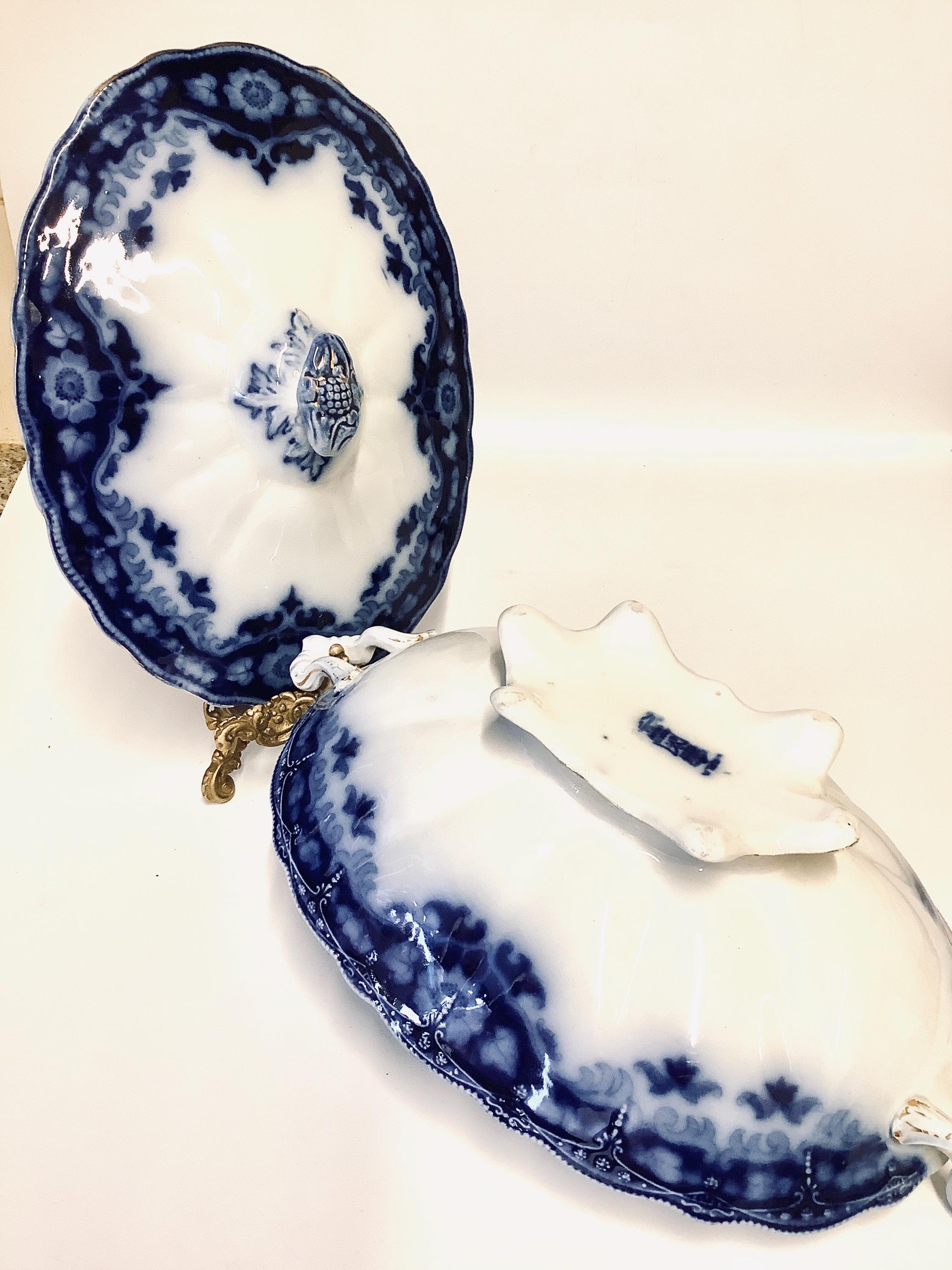 Perfect! Antique 19th Century Victorian Flow-blue English