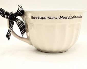 Great Scottish Writing! Ma Brown’s Batter Bowl / Haggis Mixing Pot / Perfect Gift for Scotland Lover / Quirky Kitchenalia