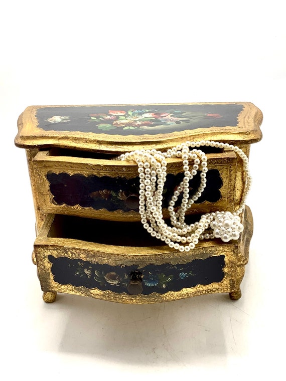 Exquisite Antique Italian Hand-painted Wooden Tolewar… - Gem