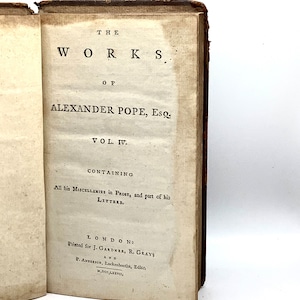 1. wydanie „Dzieła ALEXANDRA POPE’A” (opublikowane w 1777 r.) Miscellanies in Prose & Part of his Letters Tom IV Odniesienie Iliada Homera