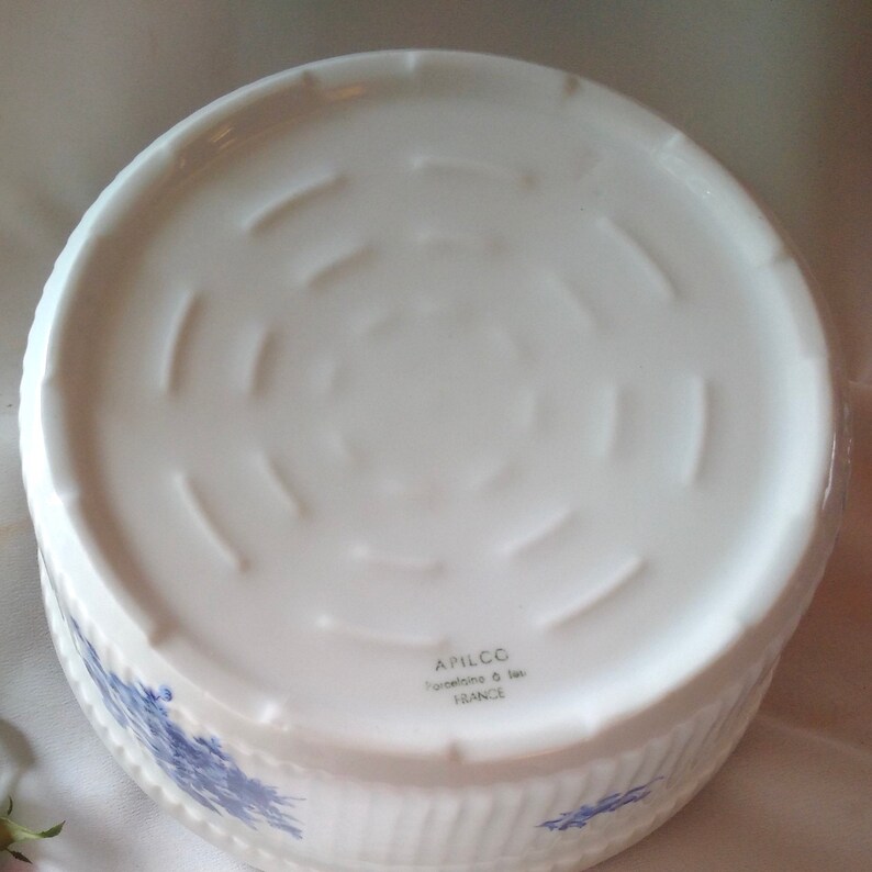 C'est Magnifique APILCO LARGE SOUFFLÉ Dish Blue & White Etsy