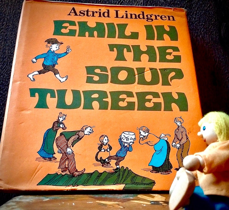 SÄLLSYNT FÖRSTA UPPLAGA Emil i soppterrinen: Astrid Lindgren // sällsynt bok från Pippi Långstrump-författaren // första upplagan berömd svensk bok bild 5