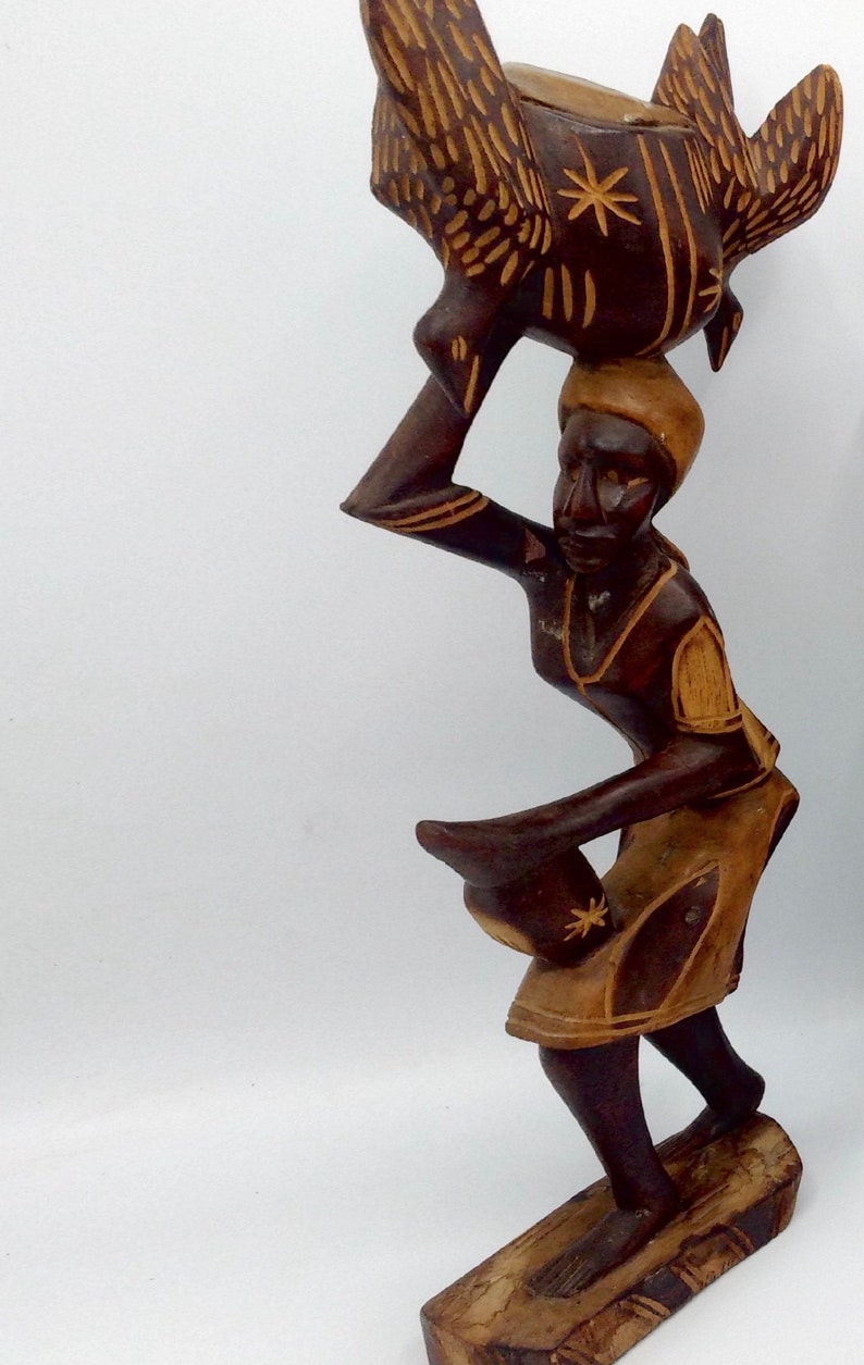 Pair of Tall 42cms Traditional CARVED AFRICAN SCULPTURES / Etsy