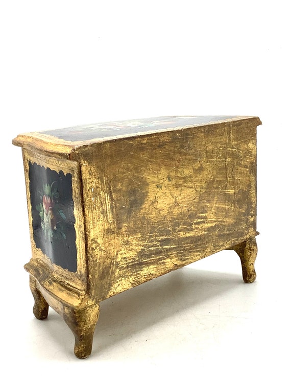 Exquisite Antique Italian Hand-painted Wooden Tolewar… - Gem