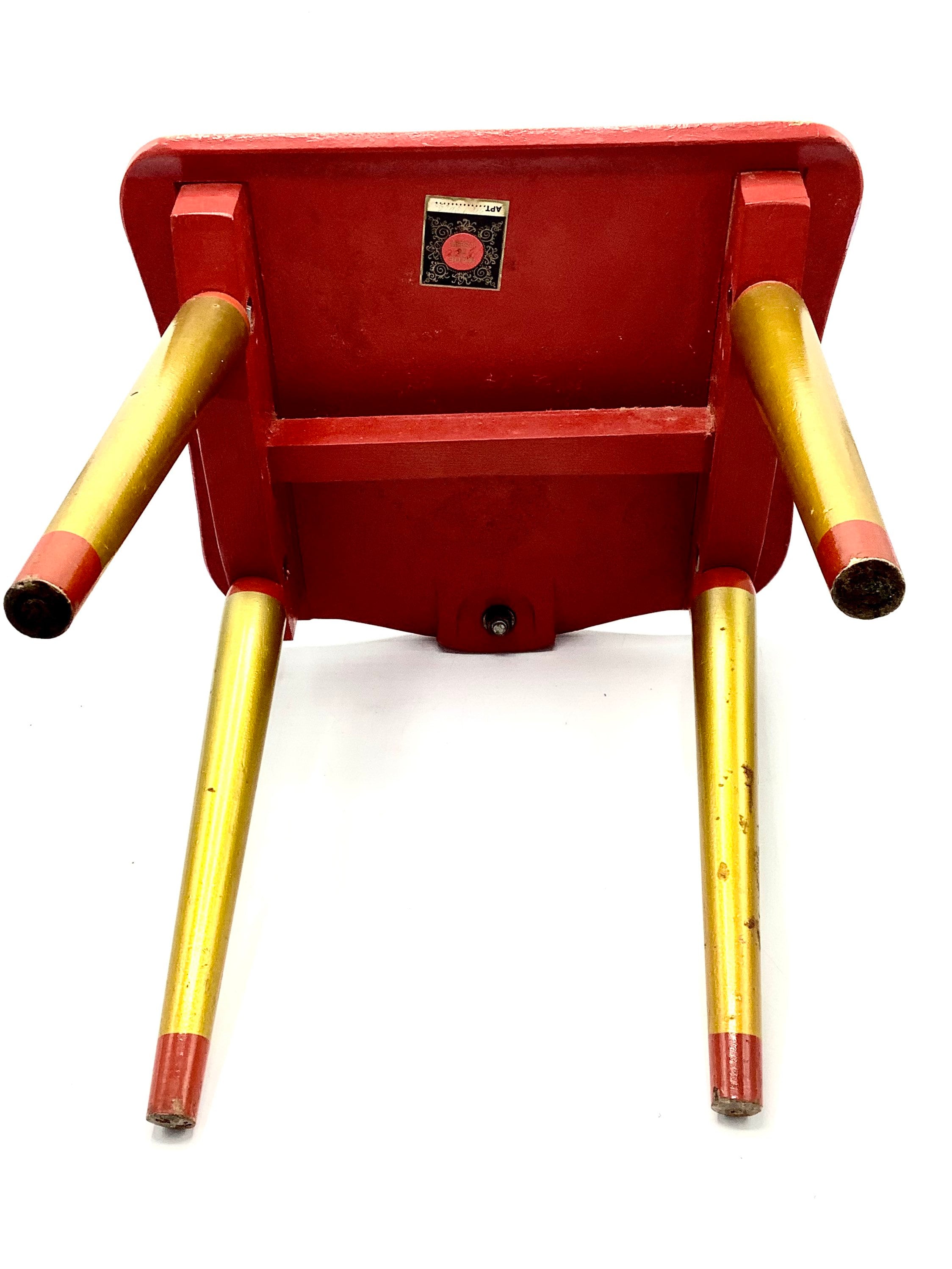 Mid-century KHOKLOMA RUSSIAN CHAIR for Propping Dolls or Teddies 