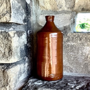 Very Rare Large Victorian BOURNE-DENBY English Salt Glaze Ink Bottle / 19th Century Office Fixture / Antique Stationery Cabinet Stock