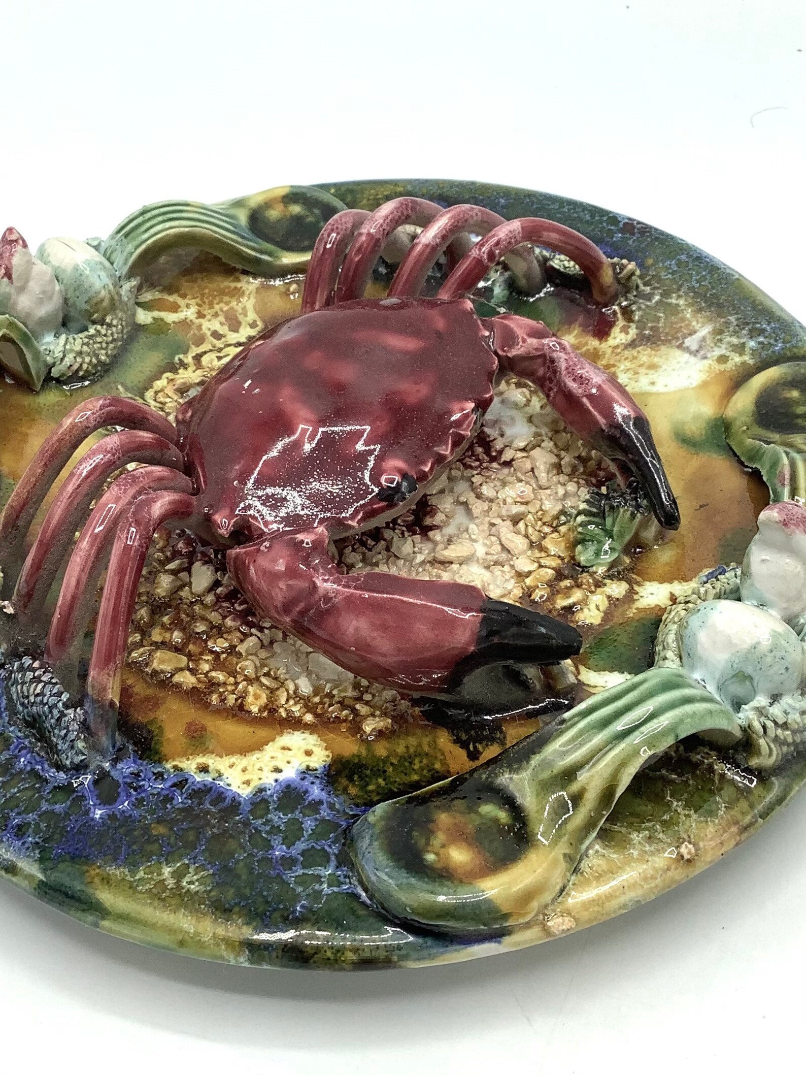 Superb Majolica Palissy Crab Plate Handmade in Spain by Etsy