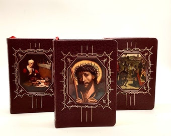 As New! Superb (1954) Boxed Set of 3 Books The Catholic Missal, The Life of Christ, The Prayer Book Edited by Rev. John P. O’Connell