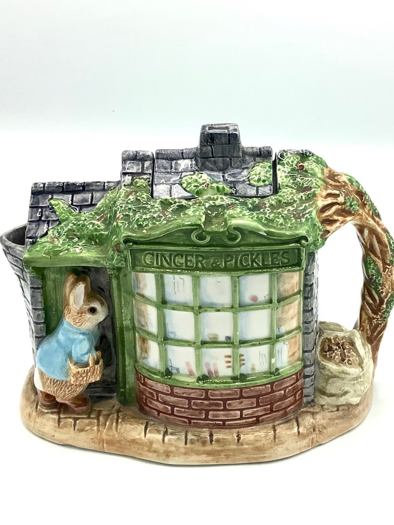 Perfekt GROSSE PETER RABBIT Teekanne von Border Fine Arts & Enesco / The Ginger Pickles Shop Teekanne / Seltenes Sammlerstück Beatrix Potter Bild 1