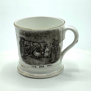 19th Century Souvenir Mug from Gilsland, Northumbria, England / Hadrian’s Wall Interest / Antique Cup with Atmospheric Illustrations