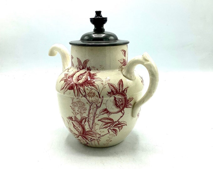 Antique Doulton Patented SELFPOURING TEAPOT pomegranate/ Rare 19th