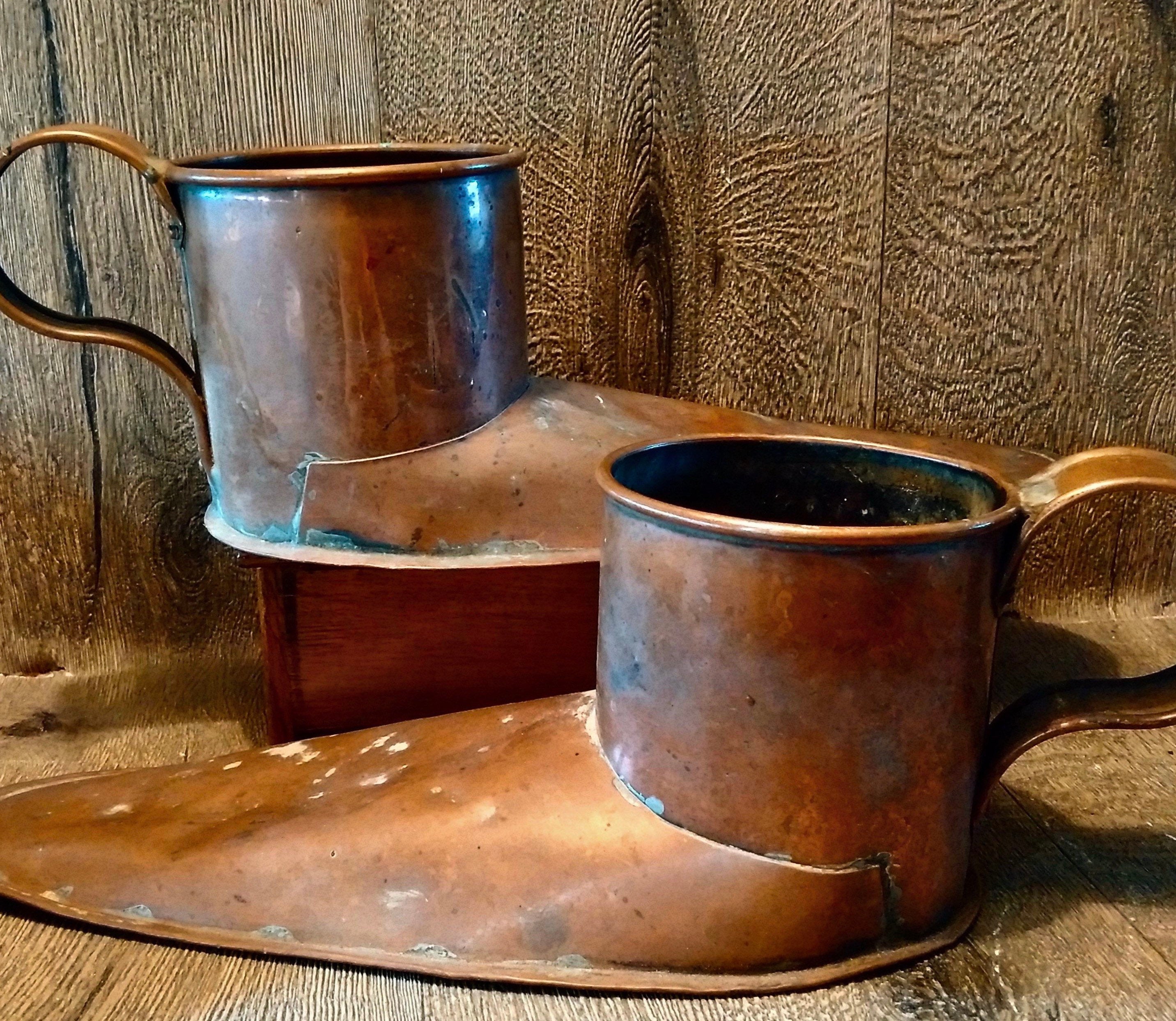 Antique Pair of 1700's Georgian Tavern English Copper BOOT ALE