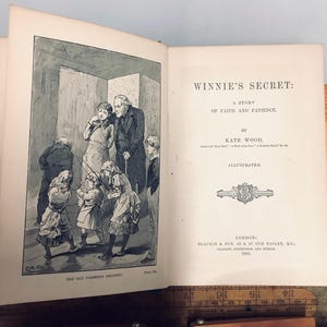 1st Edition Victorian Illustrated Children’s Book “Winnie’s Secret” a Story of Faith and Patience by Kate Wood Published 1885 in London