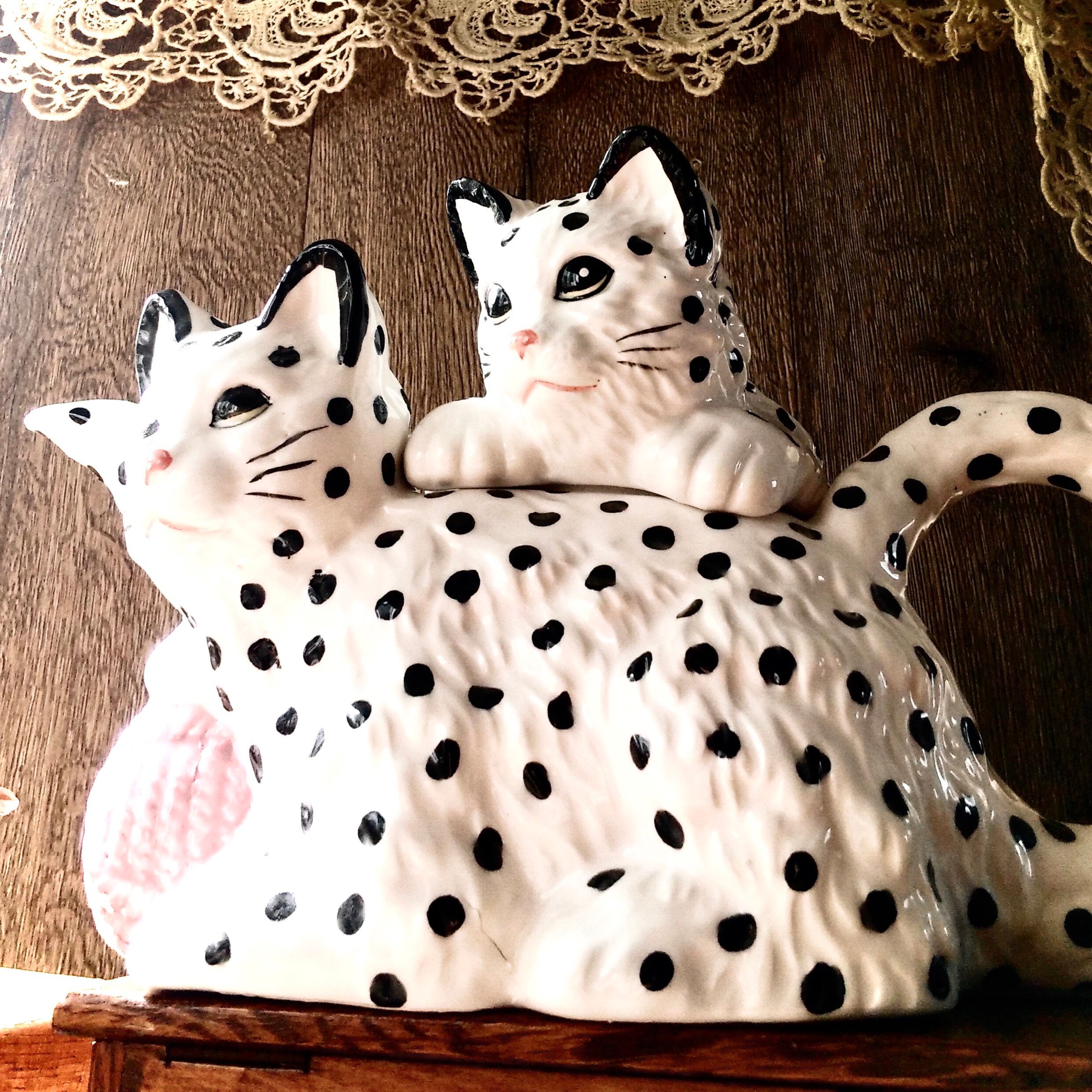 Adorable CAT & KITTEN TEAPOT By Mann Ceramics Purrrfect Etsy