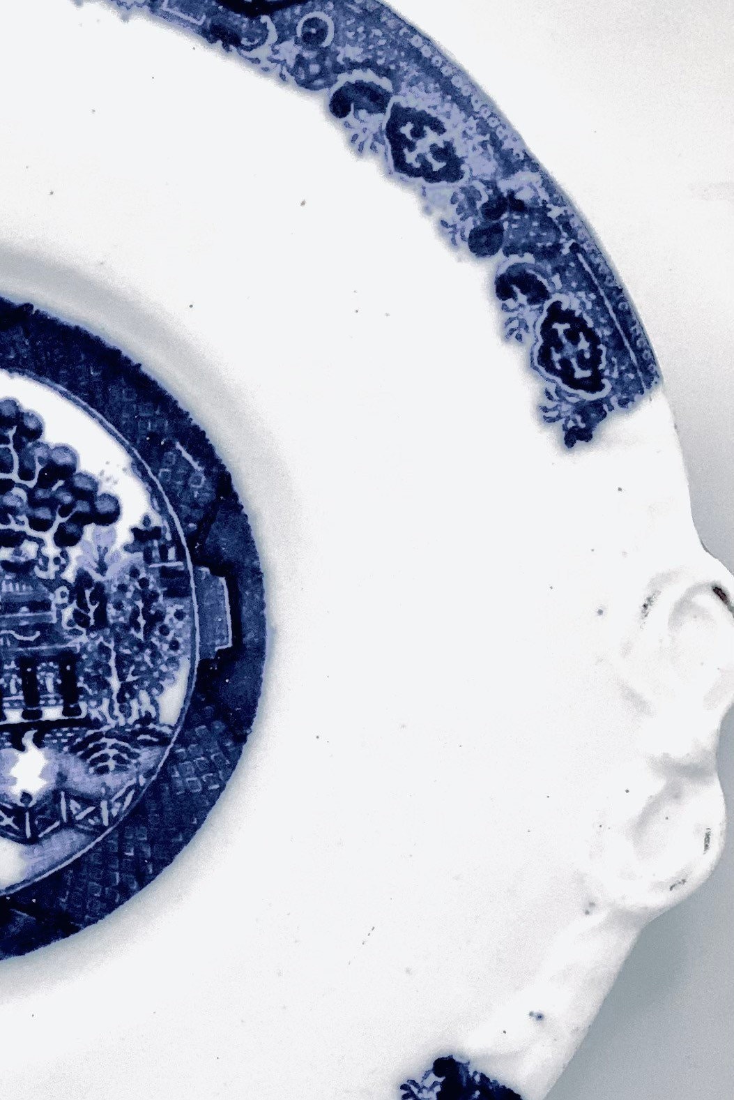 希少な 1800 年代のスタッフォードシャー フローブルー ウィロー