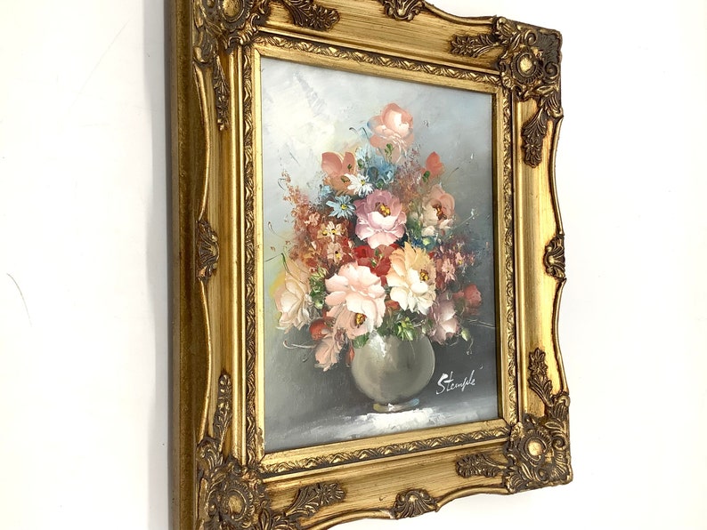 Original Still Life Oil Painting of Flowers in a Vase Signed - Etsy