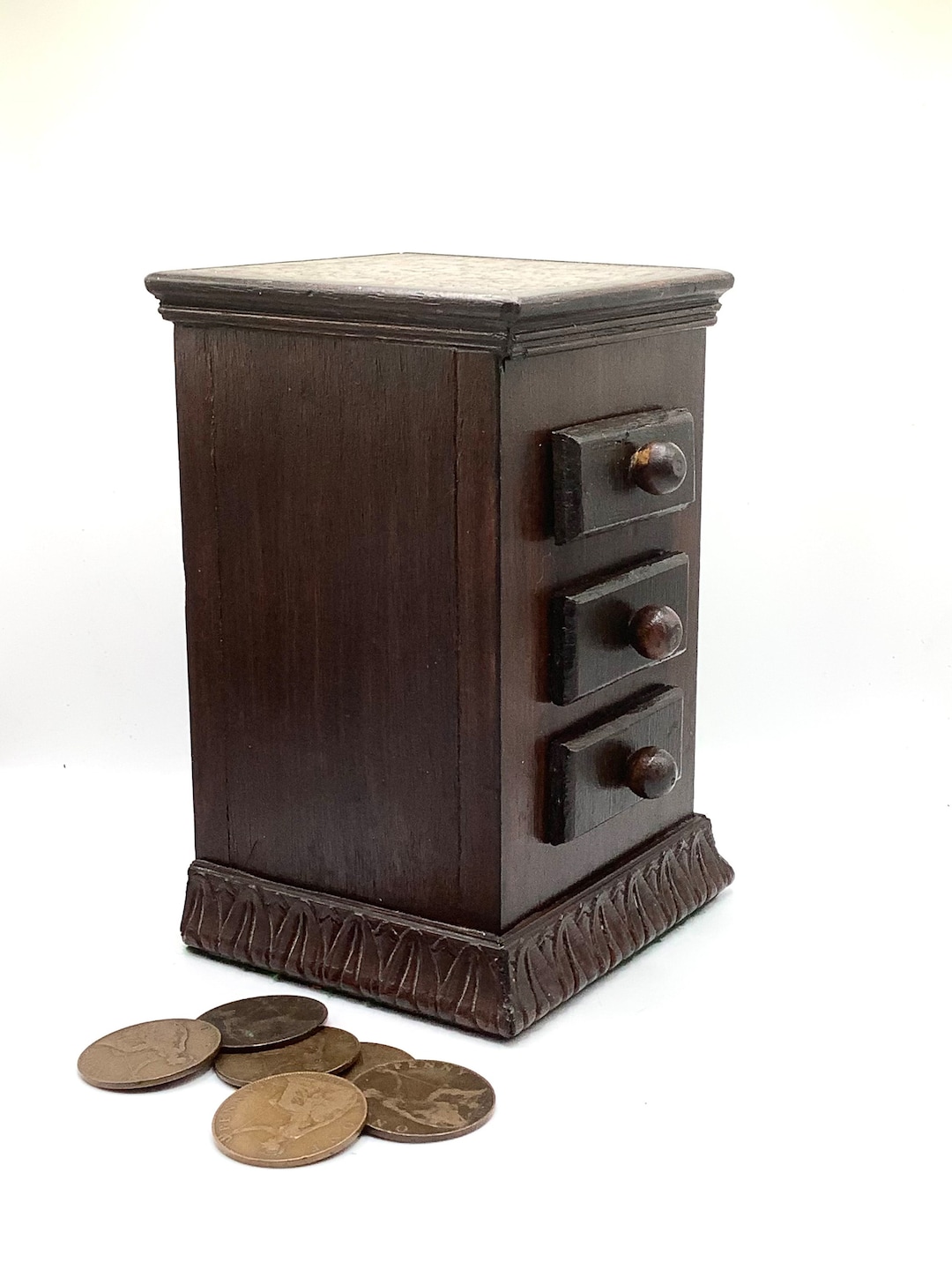 Edwardian SECRET MONEY BOX Puzzle / Antique Mystery Savings Etsy