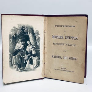 Primera edición rara (circa 1866) Profecías de MADRE SHIPTON y Martha la gitana, cuentos de adivinos, predicción de eventos medievales