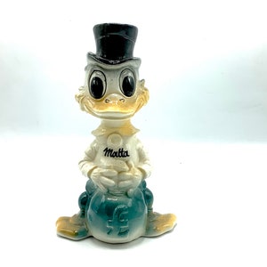 Made in England! Very Rare UNCLE SCROOGE McDUCK Ceramic Money Box made by Bristow Pottery / Retro Disneyana / Mid-century Disney Memorabilia