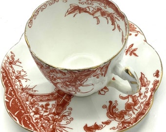 19th Century Tea Cup & Saucer by Wileman and Co. England /  Beautiful and Rare Antique Shelley Cup / Downton Abbey Tea Time