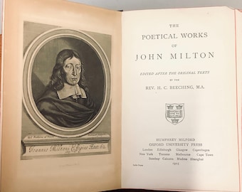 100 Years Old & Superb Condition! Antique, Slim Volume, 1925 Edition of John Milton’s Works including Paradise Lost and Paradise Regained