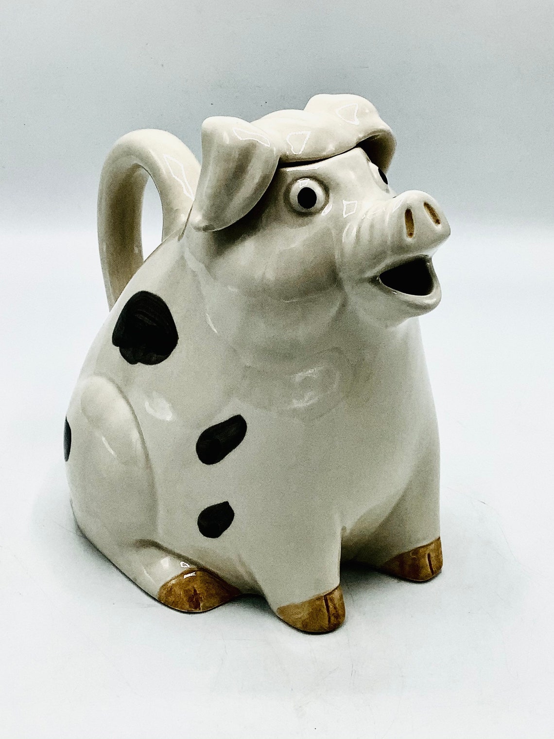 Midcentury Pottery Pig Teapot / Creepy Teapot / Animal Etsy