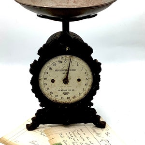 Antique English SALTER HOUSEHOLD SCALE No. 49 / Victorian Kitchen Balance Scale / Downton Abbey / 19th Century Weighing Machine