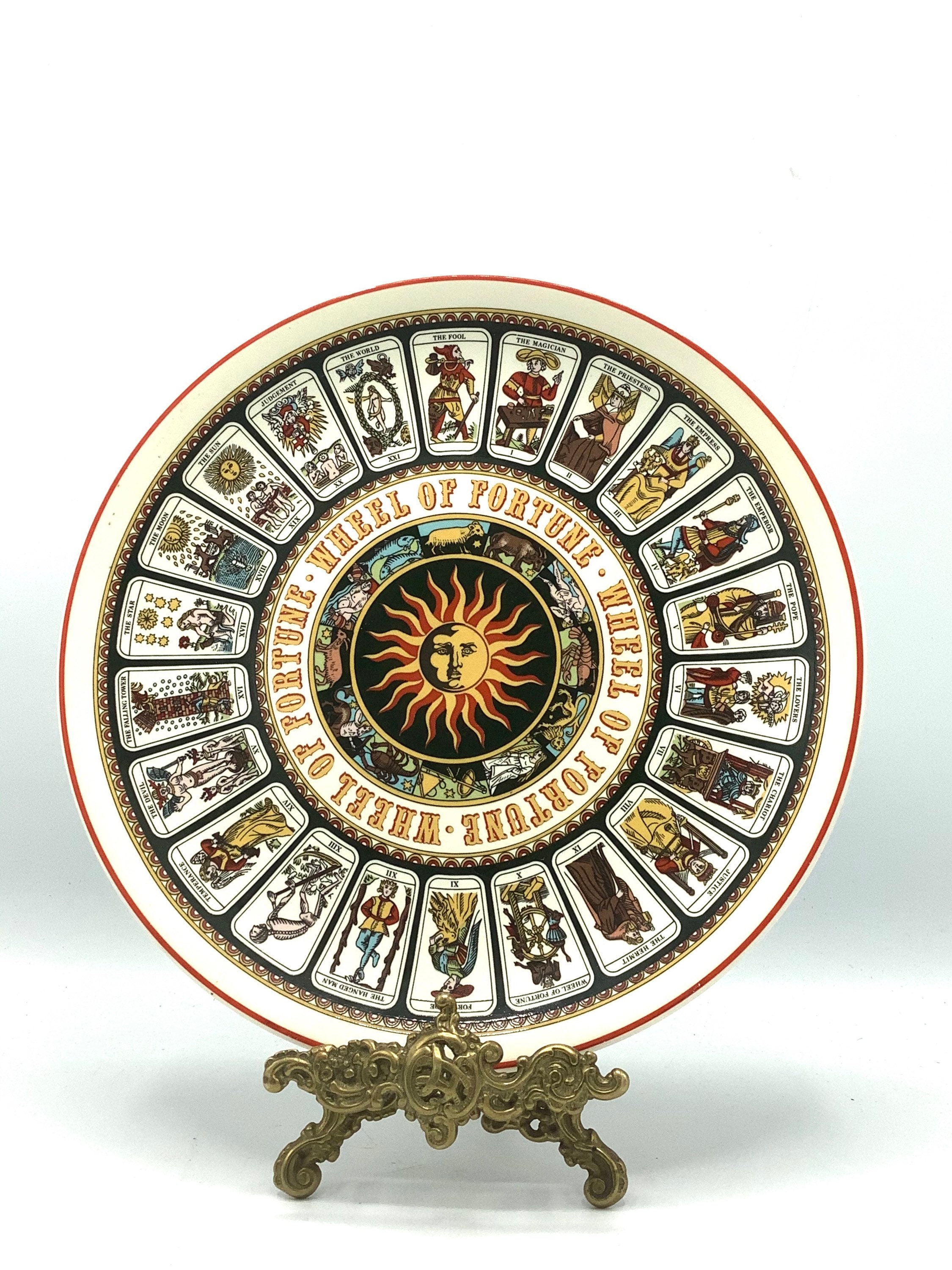 Wheel of Fortune フランス語黒枠 Superb! WEDGWOOD WHEEL of FORTUNE Collectible Plate / Tarot