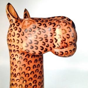 Magnificent Large HAND-CRAFTED CHEETAH Carved From a Single Piece of Wood / Rare & Unusual African Animal Sculpture / Exotic Wildlife Gift