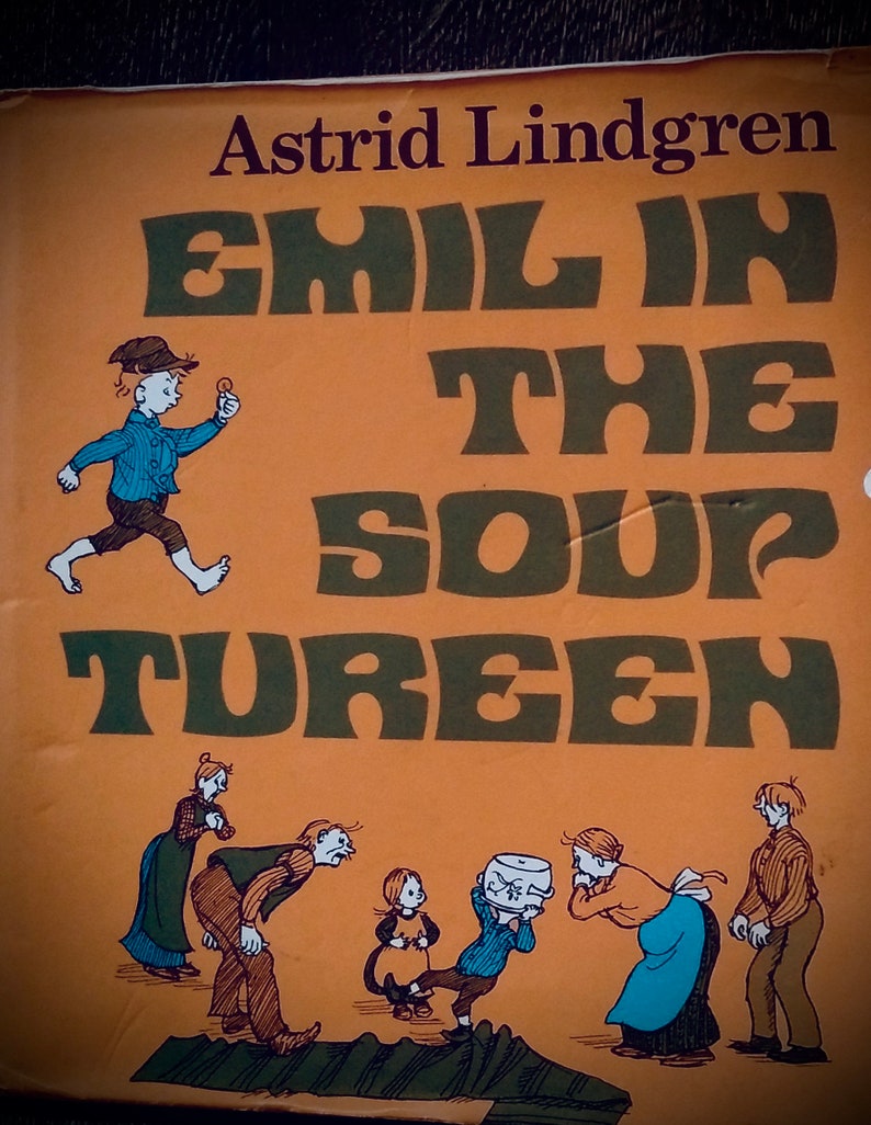 SÄLLSYNT FÖRSTA UPPLAGA Emil i soppterrinen: Astrid Lindgren // sällsynt bok från Pippi Långstrump-författaren // första upplagan berömd svensk bok bild 3