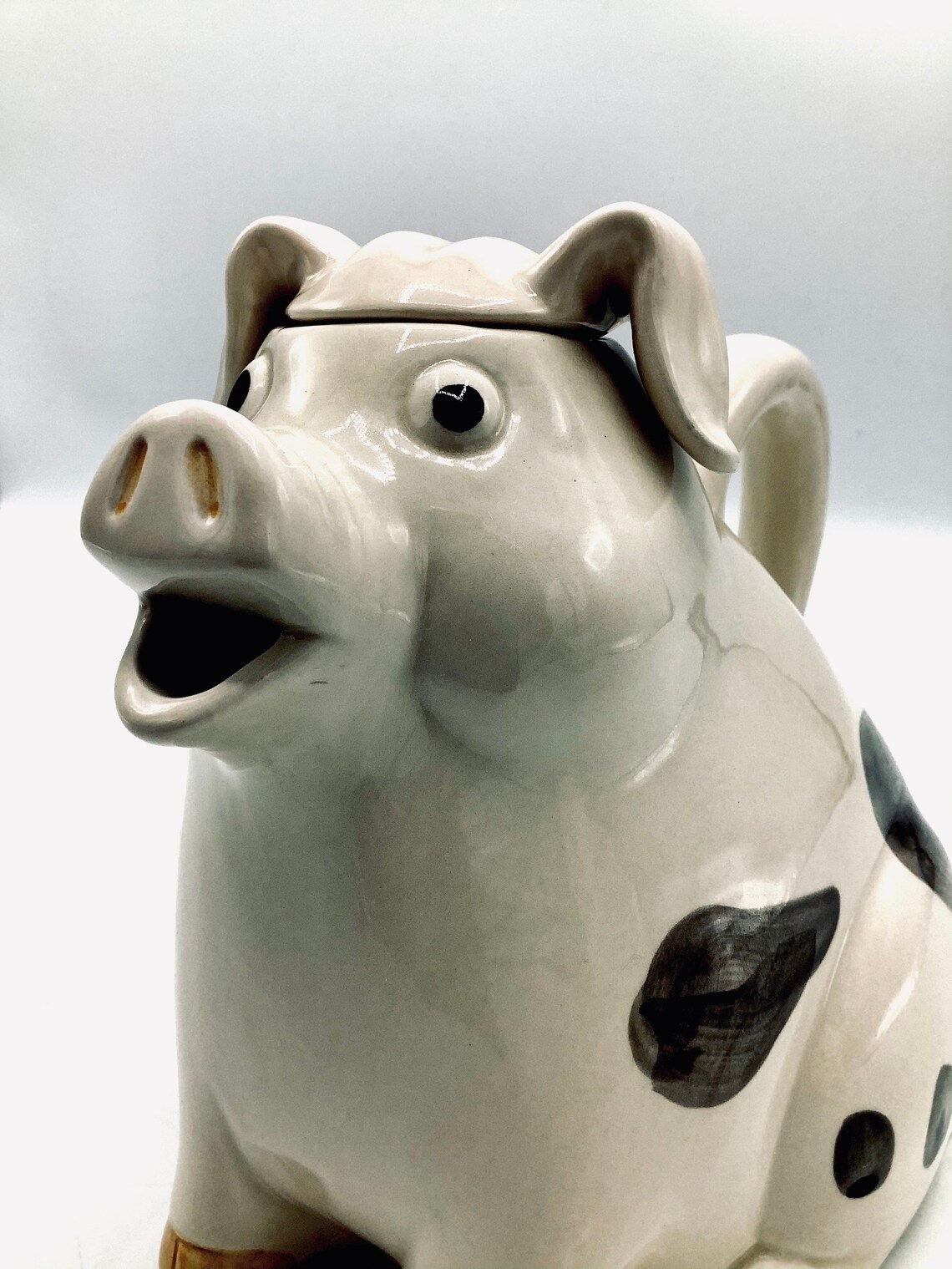 Midcentury Pottery Pig Teapot / Creepy Teapot / Animal Etsy