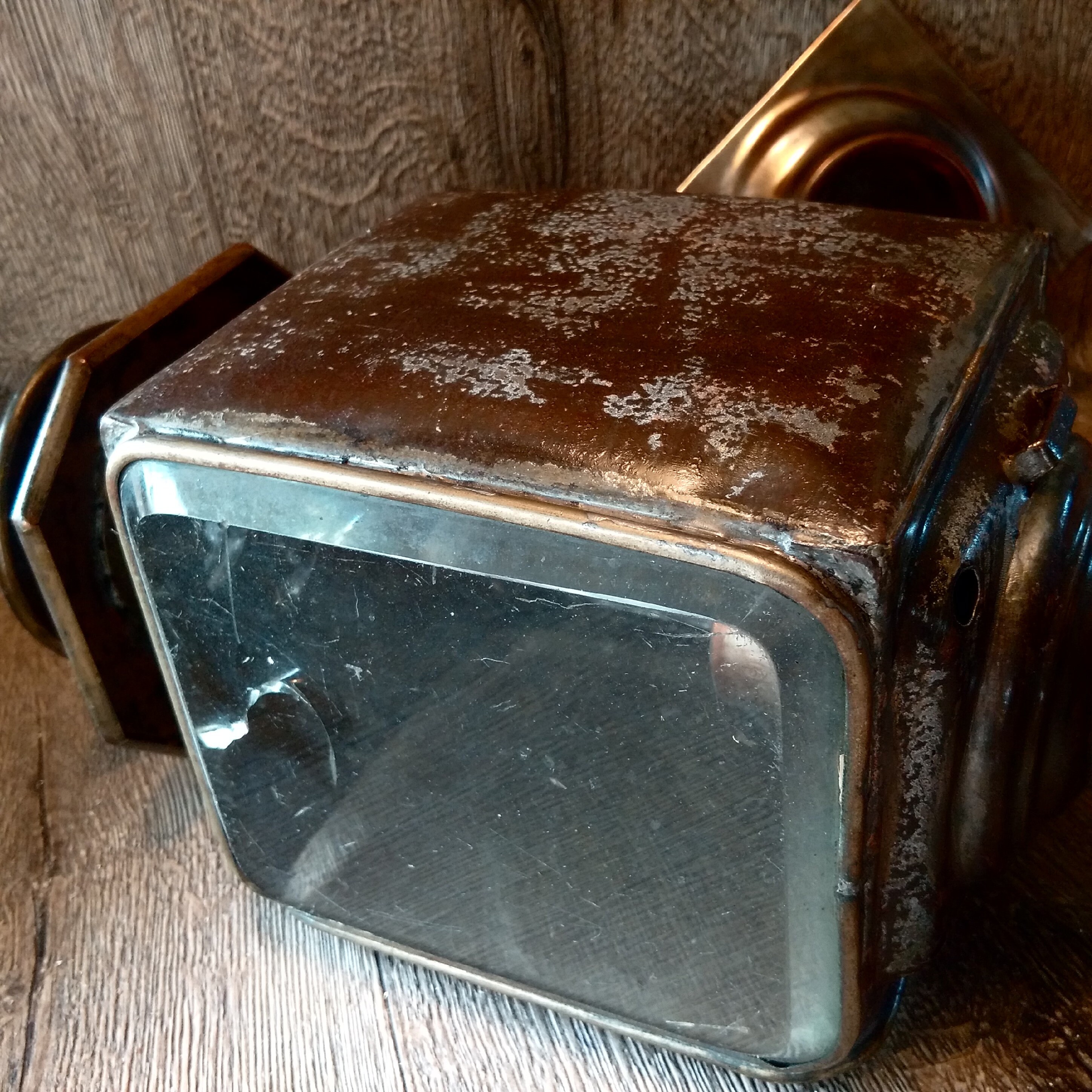 EDWARDIAN ENGLISH COACH Lamp // Old Metal & Glass Large Carriage Light ...